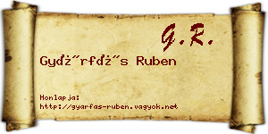 Gyárfás Ruben névjegykártya